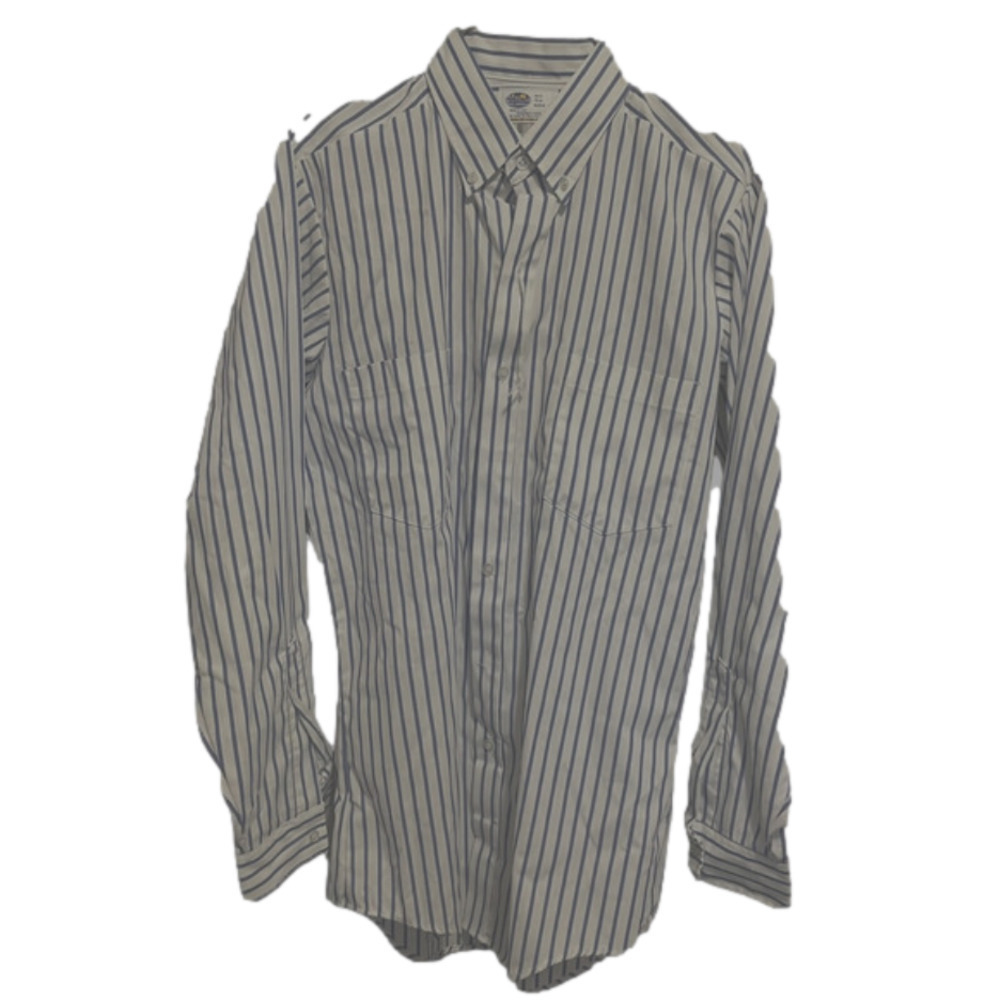 Riverside Striped Button Down Long Sleeve Shirt Men's 15 Neck Long Sleeve